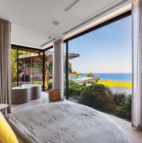 Coastal view from a living space at the Flinders beach house